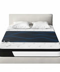 Bed Grounding Mat Kit For Better Sleep And Stress Relief on queen-size mattress with PU leather, includes cord, easy setup visible
