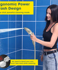 Person using Eight Mode Handheld Shower Head With Built-In Filter For Hard Water, 20-Stage Filtration, Brushed Nickel.