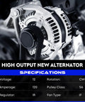 Beefed-Up 3.5L Alternator Replacement For Hyundai Santa Fe 2003-2006, Hyundai XG350 2002-2005, Kia Amanti 2004-2006, front view