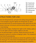 Heavy Duty Adjustable Cable Stripper Cutter Machine With Gauge Wire Insulation Removal Tool instructions for use diagram.