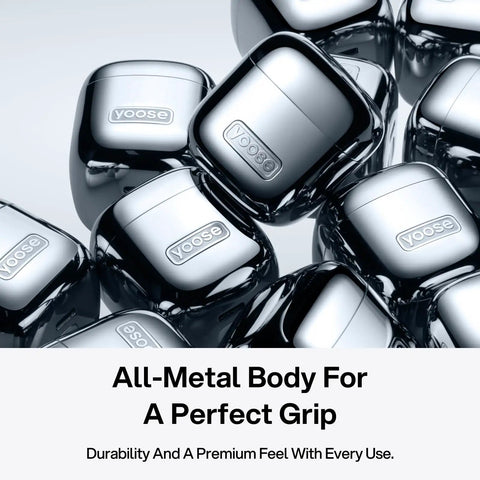 Close-up of 2-In-1 Grooming Tool for Men Mini Electric Shaver and Nose Hair Trimmer Alloy Unibody.