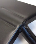 Close-up of the rugged steel build on the Round Point Heavy Duty Shovel With Fiberglass Long Handle For Gardening And Landscaping.