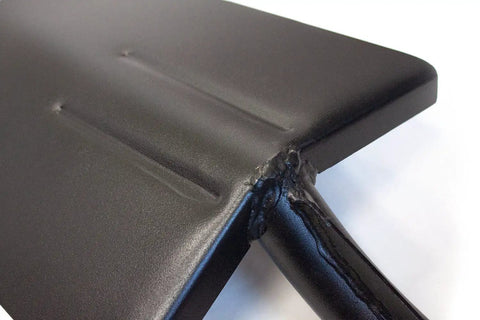 Close-up of the rugged steel build on the Round Point Heavy Duty Shovel With Fiberglass Long Handle For Gardening And Landscaping.
