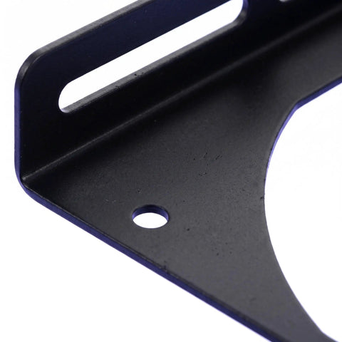 Two Pack PC Fan Mounting Brackets For CPU Coolers Rock Solid Iron Construction Portable Design Easy Tool Free Mount Keeps Cooling Fans Snug In PC Chassis To Boost Airflow And Performance, black iron bracket close-up with mounting slot