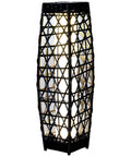 Outdoor Solar Powered Woven Wicker Lantern Floor Lamp For Deck Garden Lawn And Porch, Bright 40 Lumen Lighting, auto on