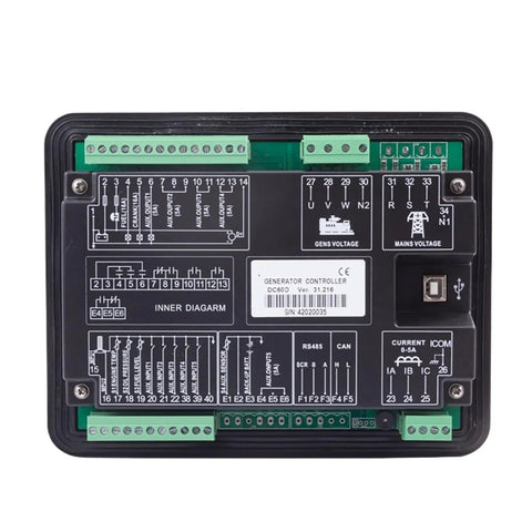 Generator Controller Panel With LCD Display Engine Control Module For DC60D DC62D DC62DR Models, back wiring view