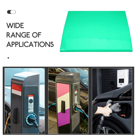Heavy Duty Tough As Nails No Sweat Weatherproof Ev Charger Station Protective Roof Abs Rain Drip Guard Green outdoor cover.