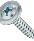 Heavy Duty No 8 By 1 Inch Low Profile Screws For Metal And Lath To Wood Killer Strength Sharp Point Fasteners With Rock Solid Grip Five Hundred Ten Pack close-up of a metal screw with a flat head and sharp tip.