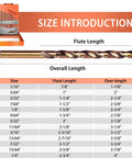 Beast Cobalt Drill Bit Set 13 Pieces 1 Sixteenth to 1 Quarter Inch M35 High Speed Steel Size Introduction Chart