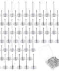 Fifty Piece Extra Long Upholstery Nails With Slick Silver Flat Heads For Heavy Duty Furniture Fixups And Diy Projects Comes In A Nifty Plastic Tote Box For No Sweat Storage And Effortless Installation.