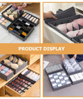 4 Piece Foldable Fabric Drawer Organizer Set For Socks And Underwear Storage Using A Nifty Layout To Keep Your Closet Clean Maximize Dresser Space While Delivering Zero Extra Stress Overall in various drawer displays.