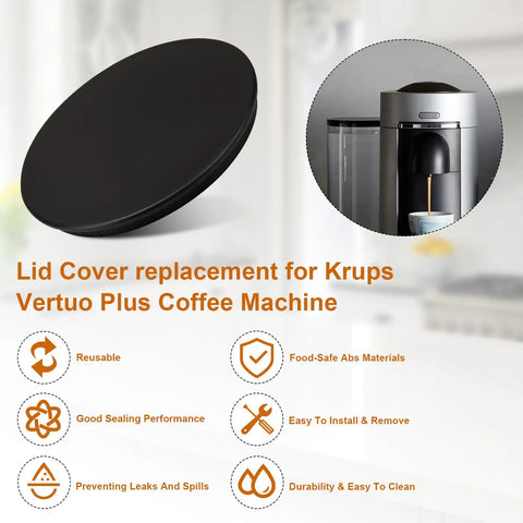 Water Tank Lid Cover Replacement For Vertuo Plus Coffee Machines Fits Krups Vertuo Plus XN900810 XN900T10, lid shown with machine
