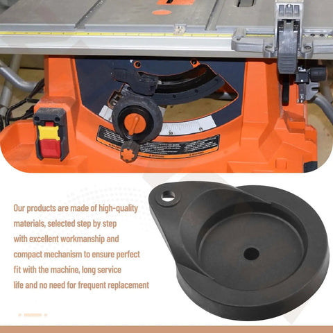 Close-up of Ryobi and Ridgid R4513 table saw with replacement hand wheel showing Table Saw Hand Wheel Replacement 089290001054 Fits Ryobi And Ridgid R4513 Models Built Tough With Smooth Grip For Pinpoint Calibration And Easy No Fuss Adjustments