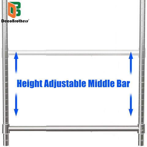 Adjustable Hanging Closet Rod Chrome Finish Extends From 18.75 To 30.5 Inches In 7 Positions And Stays Level With 1 Inch Height Adjustments