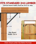 Built Tough Heavy Duty Gate Kit For Wood Fences With Self Locking Latch Fits 26 To 60 Inch Wide Gates And 72 Inch High Includes Steel Brackets For 3.6 Inch Wide Lumber Or Less Black Finish, gate bracket fit for 2x4 lumber