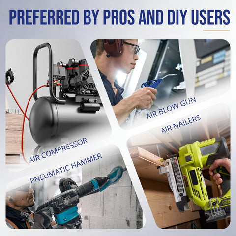 DIY and professional use of compressors and tools with Two Way Air Hose Splitter For Compressors One Quarter NPT Quick Connect Fittings Steel Coupler With 360 Degree Swivel Lightweight Yet Strong Air Line Manifold Corrosion Resistant DIY Friendly Heavy Duty Compressor Accessory