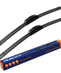 Prime Front Wiper Blades 24 Plus 19 Inch Set Oem Quality All Weather Windshield Scrubber With Teflon Coating For Toyota Camry Honda Accord Chevy Impala Zero Streaks Slick Clean Drive, metal blades in packaging.