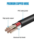 Premium copper wire with PVC jacket and aluminum foil shield for heavy duty use in tools and equipment.