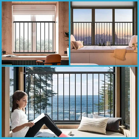 Extra Wide White Window Safety Guard For Kids And Pets No Drill Easy Install Tension Security Gate Keeps Windows Secure