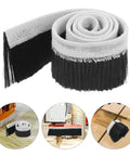 Heavy Duty Cnc Router Shoe Brush Strip And Engraving Spindle Motor Dust Guard With Quick Snap Fit For Blazing Woodchip Removal and Flawless Shop Cleanup On Benchtop Gear rolled up for easy storage.
