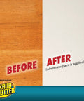 Before and after comparison showing effect of No Rinse Prepaint Cleaner And TSP Substitute Spray For Surfaces 32 Oz on wood surface.