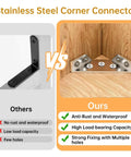 Comparison of 20 Pcs Stainless Steel Corner Connectors And Triangle Brackets For Wood Furniture Shelves Cabinets And Desks Includes Screws