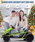24V Electric Go Kart For Kids With Dual 300W Motors, 9Ah Battery, 8.1 MPH Speed, Full Metal Frame, green on display