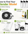 Guide on checking blender model compatibility for Two Pack 18 Ounce Blender Cups With Sip N Seal Flip Lids Replacement for High Power Countertop Blenders Compatible With BL480 BL481 BL482 BL490 BL640 BL680 Auto IQ 1000W Series And Duo.