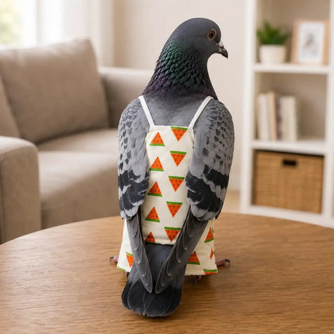 Pigeon wearing Two Pack Pigeon Diaper Pants Harness And Leash For Birds Pigeon Diapers For Pigeons XL Fit Chest Girth About Four Inches Back Length