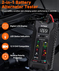 12V 24V Car Battery Tester With Digital Pro Grade All In One Battery And Alternator Tester, LCD Display, LED Indicators, for engine bay