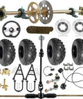 44 Inch Rear Live Axle Kit With 22x10-10 Wheels, 428 Chain Drive, Brake, And Steering System for DIY Go Karts and ATVs
