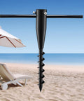 Beach Umbrella Sand Anchor Heavy Duty Outdoor Umbrella Holder No Dig Ground Base Easy Setup Wind Resistant Sturdy Black