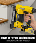 Pro Hustle Cordless Brad Nailer Compatible With DeWalt 20V Max Batteries in use for quick trim and cabinet repairs.