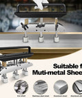 Three Station Sheet Roller And Bender For 0 To 90 Degree Bends With Large Radius Aluminum Standing Seam Roofing Tool in use