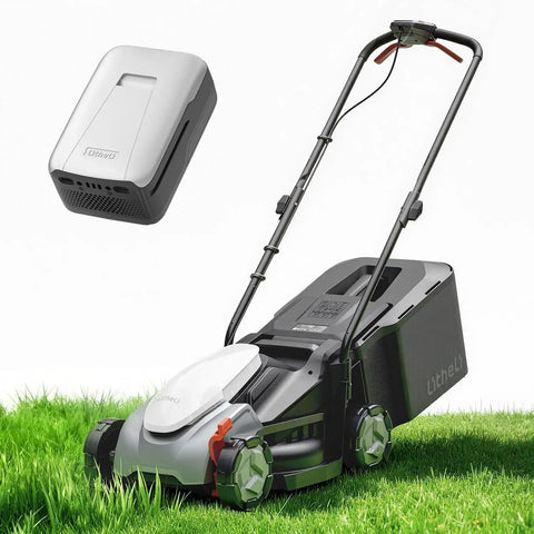 Cordless 14 Inch Lawn Mower With Brushless Motor And 5.0Ah Battery, Push Style, 5-Position Height, 8-Gallon Bag, Lightweight Grass Cutter