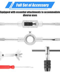 GudeKeen 40-piece metric tap and die set with T-handle tap wrench, dies, taps (M3–M12) and accessories