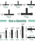 Awesome X Autohaux 113 Piece Car Vacuum Connector Set With All Sizes Of Barbed Hose Fittings, Tees, Reducers And Straight Connectors To Fix Your Automotive Piping Quick For Any Under Hood Repair Job. black nylon vacuum connector sizes and quantities chart
