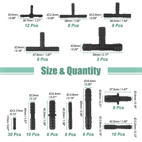 Awesome X Autohaux 113 Piece Car Vacuum Connector Set With All Sizes Of Barbed Hose Fittings, Tees, Reducers And Straight Connectors To Fix Your Automotive Piping Quick For Any Under Hood Repair Job. black nylon vacuum connector sizes and quantities chart