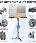 Heavy Duty Cabinet Lift Jack Tool 440 Lbs Capacity Adjustable Third Hand Support System, showcasing stainless steel body and adjustable frame.
