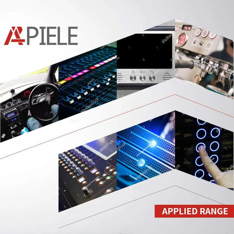 Collage of control panels and dashboards featuring 16mm Beefy Latching Push Button Switch With 12V LED Ring, Blue Ring Light for cars