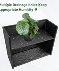Sturdy 36 Inch Metal Planter Box With Drainage Holes And Rust Proof Coating For Indoor Outdoor Use Large Rectangular Window Box With Plant