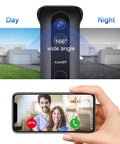 Wireless Doorbell Camera With Chime 2K QHD Video Two Way Audio Motion Detection With PIR Infrared Night Vision No Fuss Five