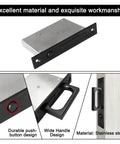 Pocket Door Edge Pull Sliding Door Handle With Embedded Hidden Pocket Design Black 1 Pack stainless steel push-pop handle