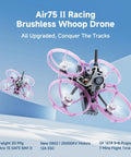 Ultra Light Brushless Whoop Quadcopter With Matrix 5IN1 II Flight Controller in flight, pink Air II frame, 0802 28000KV Motors