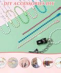 Colorful ball chains from 400 Pcs Ball Bead Chain Set with dog tag chains and buckles, perfect for jewelry making and DIY crafts.