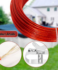 164 Ft Above Ground Pool Cover Cable And Winch Kit with red cable close-up and winch detail for secure pool covers.