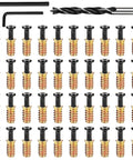 Pro Grade Wood Furniture Hardware Kit With 40 1/4-20 Threaded Inserts, 16 Bolts 1-1/4 In, 24 Bolts 3/4 In, 9mm Drill Bit And Hex Wrench