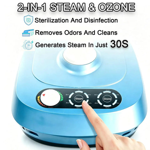 Heavy-Duty Professional Portable Steam Cleaner With 30 Second Quick Heat Up For Auto Detailing And Deep Cleaning No Chemicals Needed showing control panel.