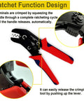 Ratchet crimping tool for 800Pcs 50Set Waterproof Automotive Electrical Wire Connector Kit with red handles and ratchet function