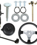 Heavy Duty 300mm Steering Wheel Steel Kit With 320mm Rack And Pinion Adjustable Shaft Set Replacement For 110cc Go Karts ATVs Quads Built Tough Pro Grade Steering Upgrade components
